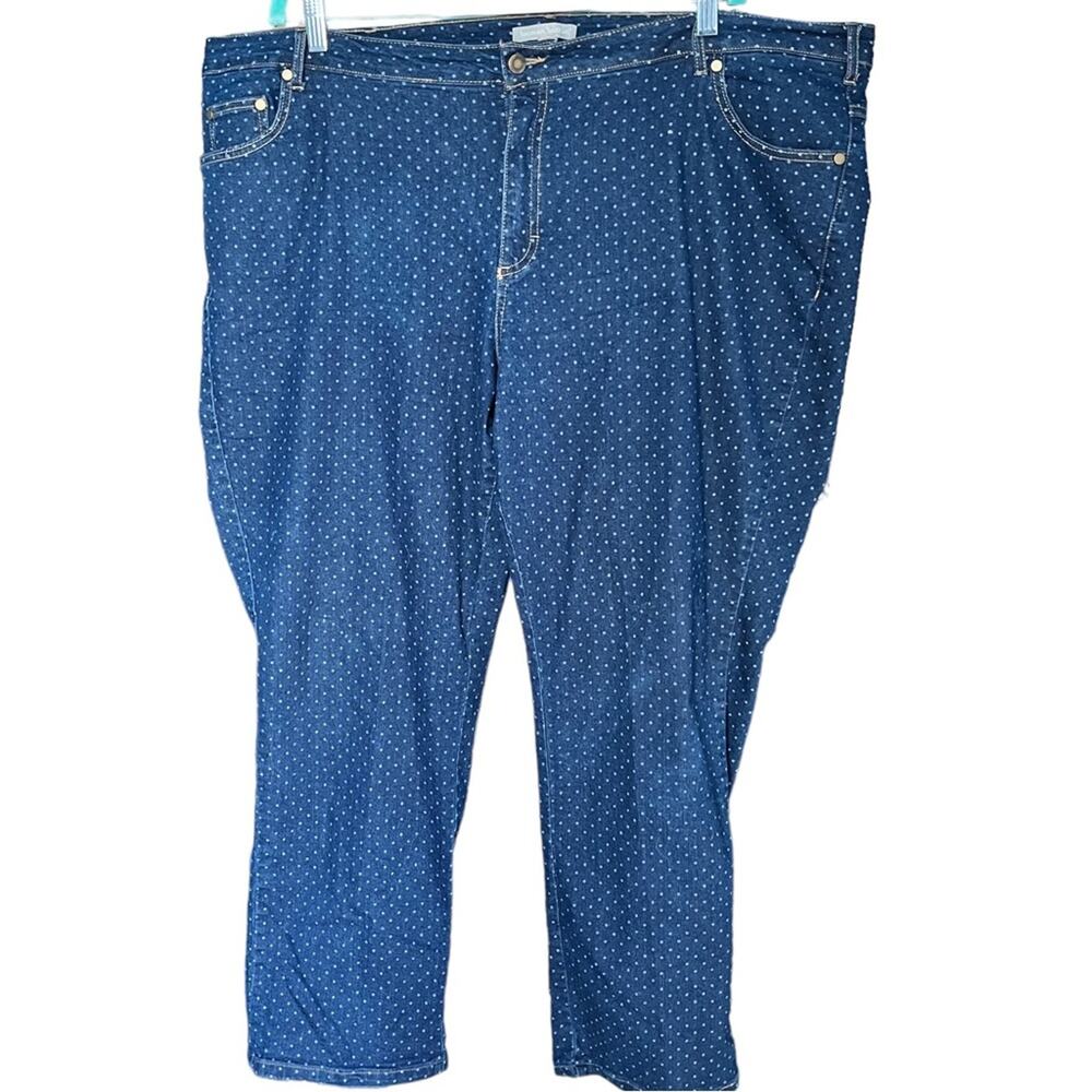 Woman Within denim jeans polka dot print 24W